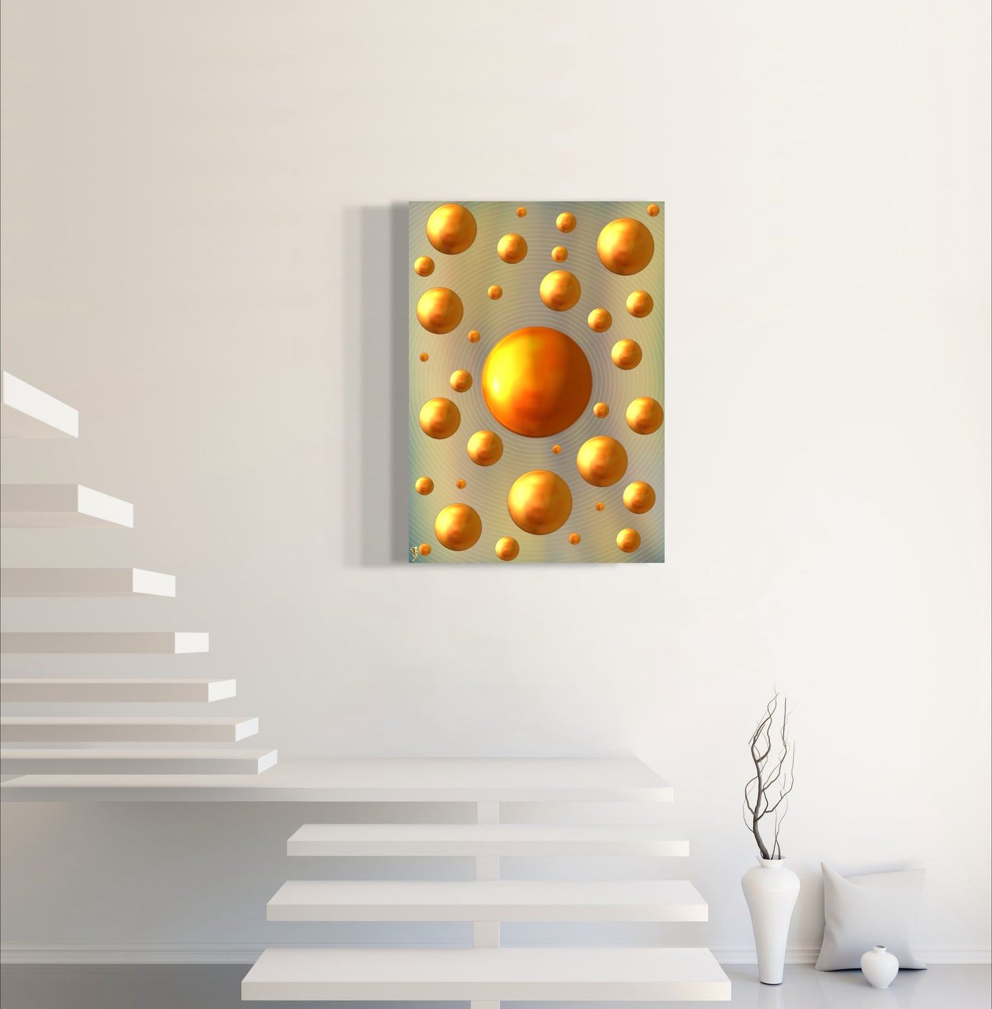 Serenity Spheres - Metallic Bliss Limited Edition Art Print In Sizes A3-A1