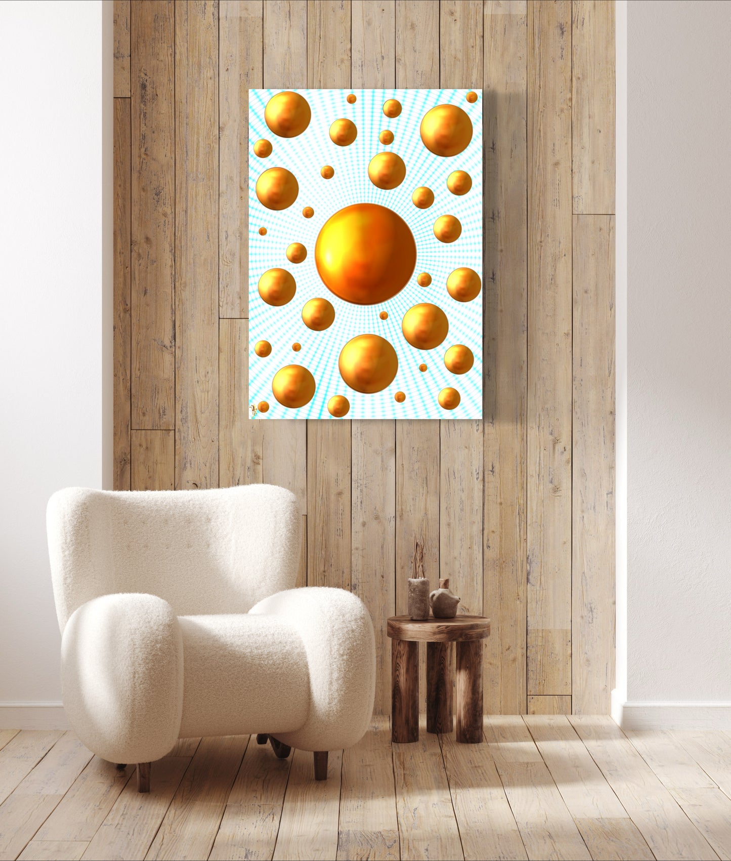 Serenity Spheres - Faint Blue Limited Edition Art Print In Sizes A3-A1