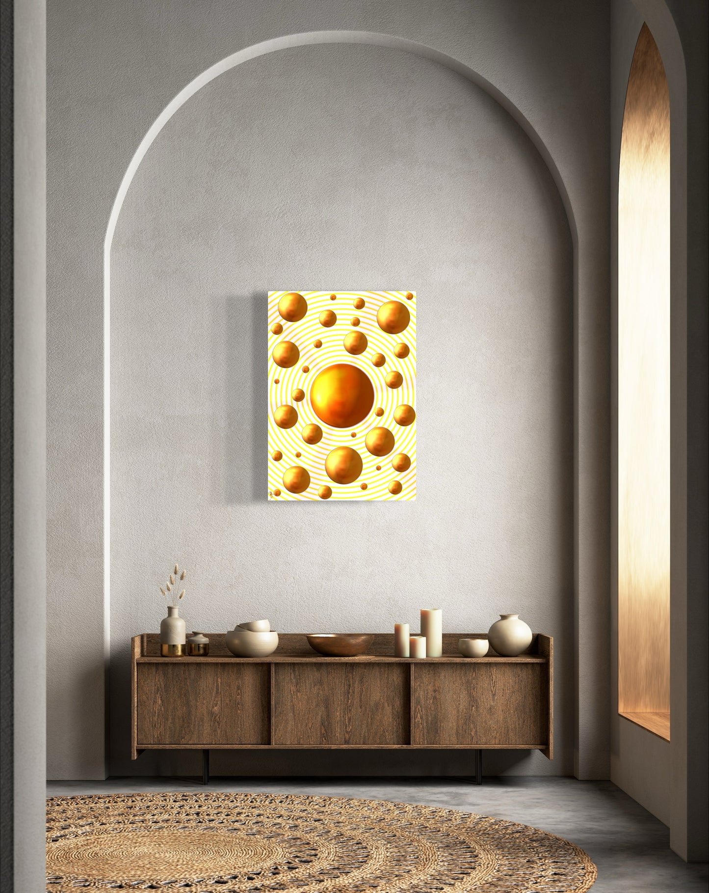 Serenity Spheres - Gold Vibrations Limited Edition Art Print In Sizes A3-A1