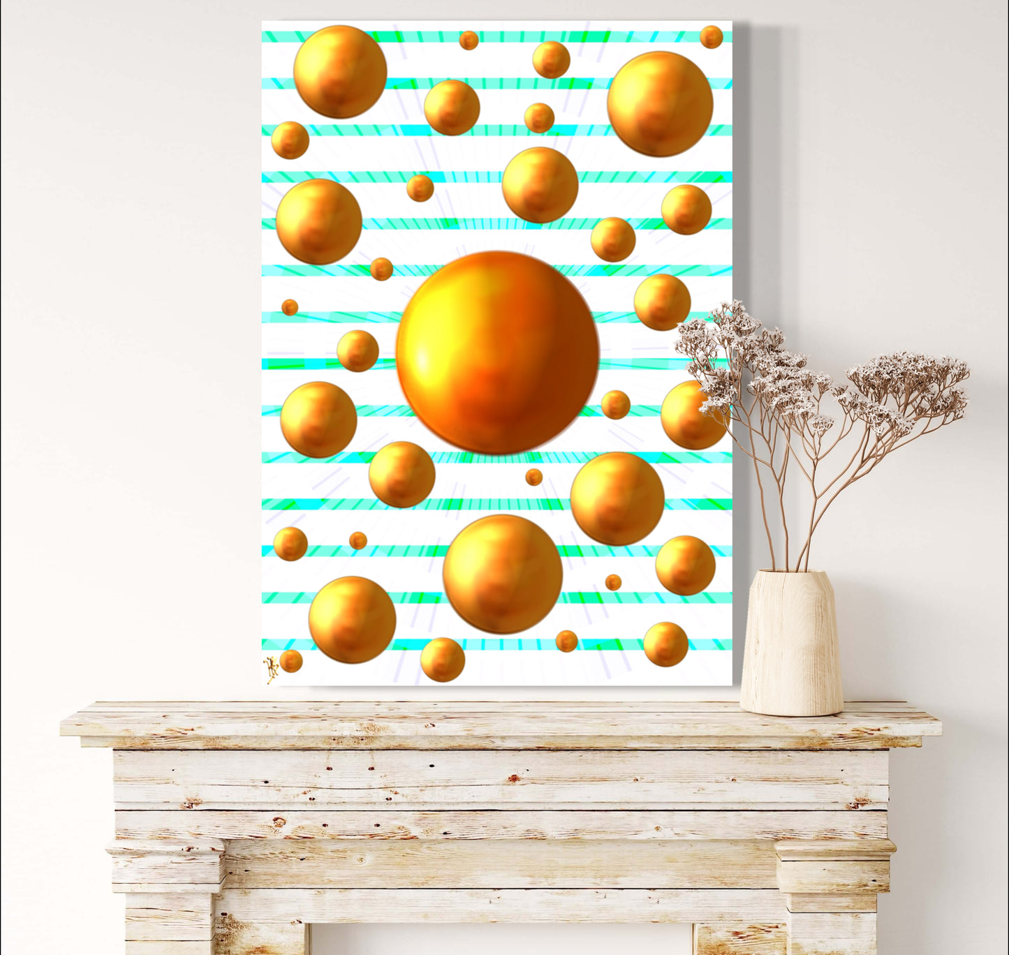 Serenity Spheres - Green Ray Limited Edition Art Print In Sizes A3-A1