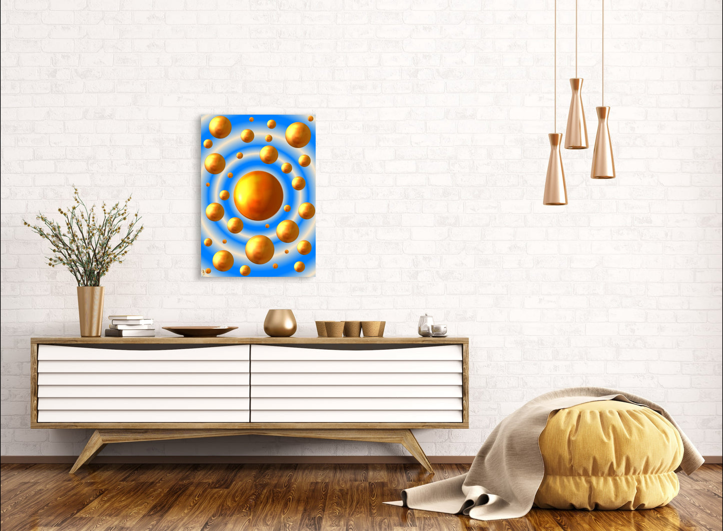 Serenity Spheres - Cloudy Blue Limited Edition Art Print In Sizes A3-A1