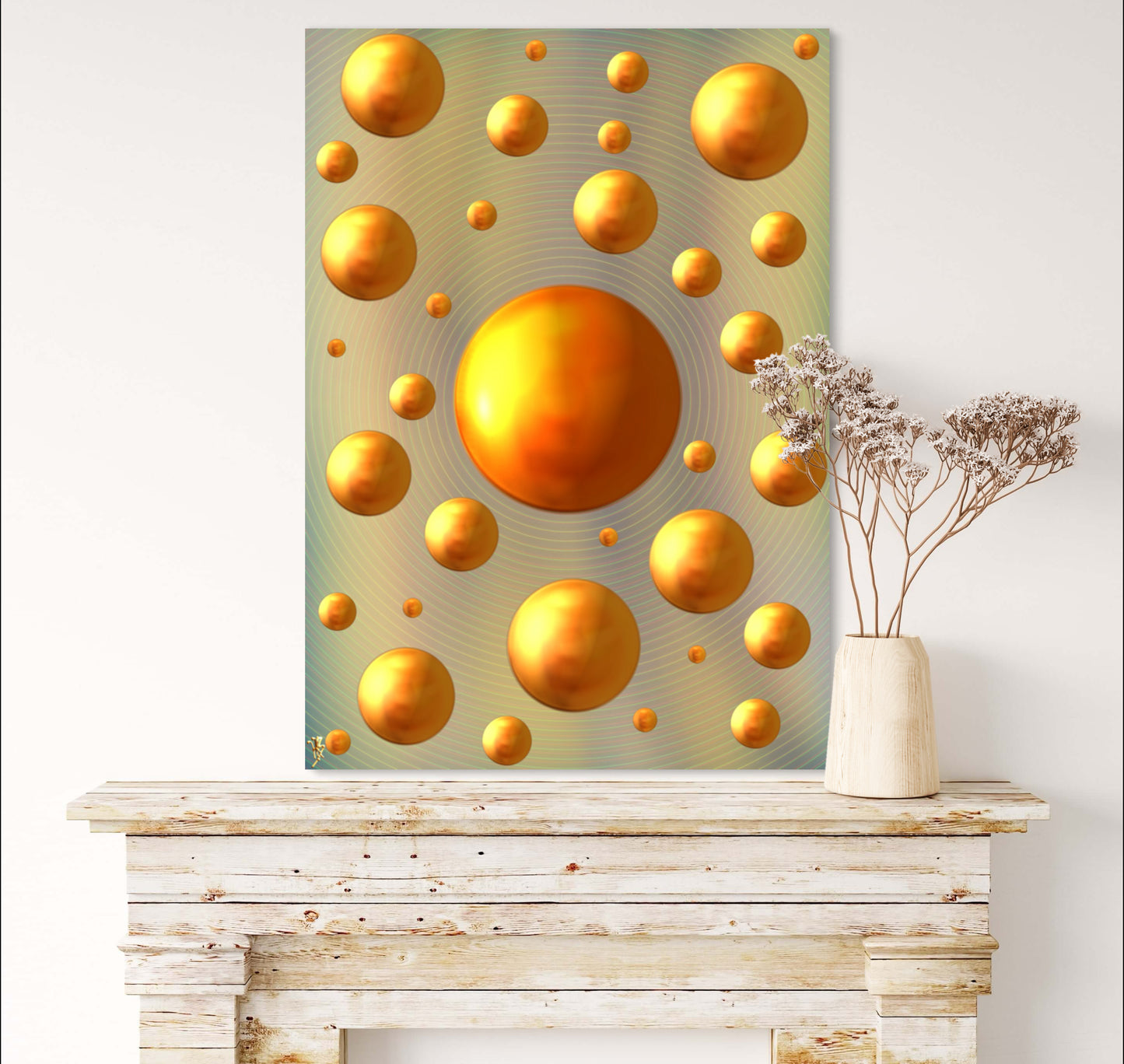Serenity Spheres - Metallic Bliss Limited Edition Art Print In Sizes A3-A1