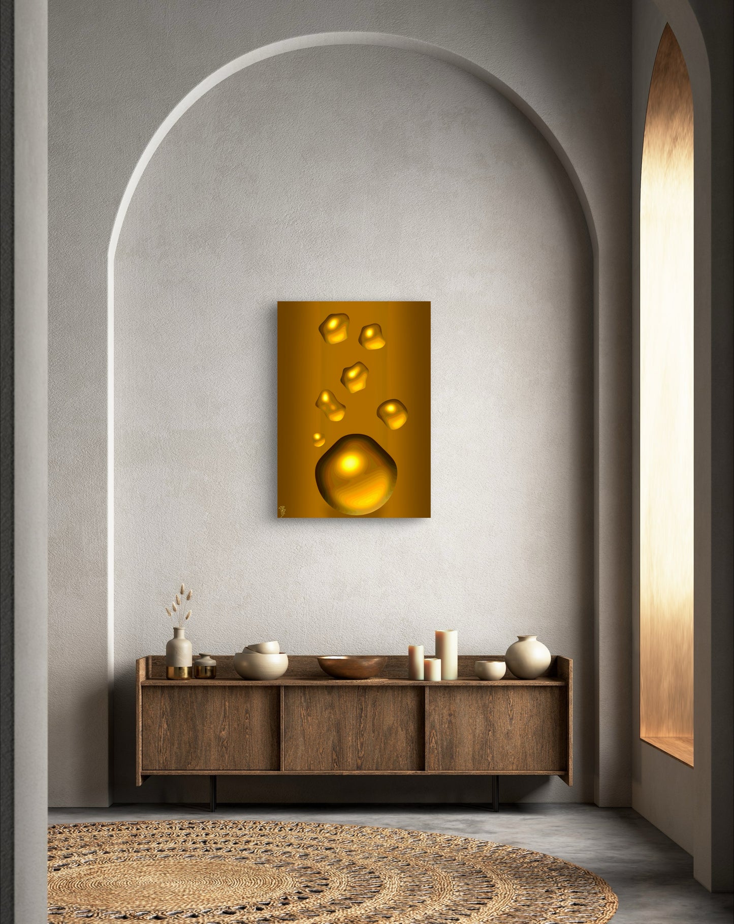 Formless: Liquid Gold - Only One, Limited Edition Art A1 Stretched Cotton Canvas Print