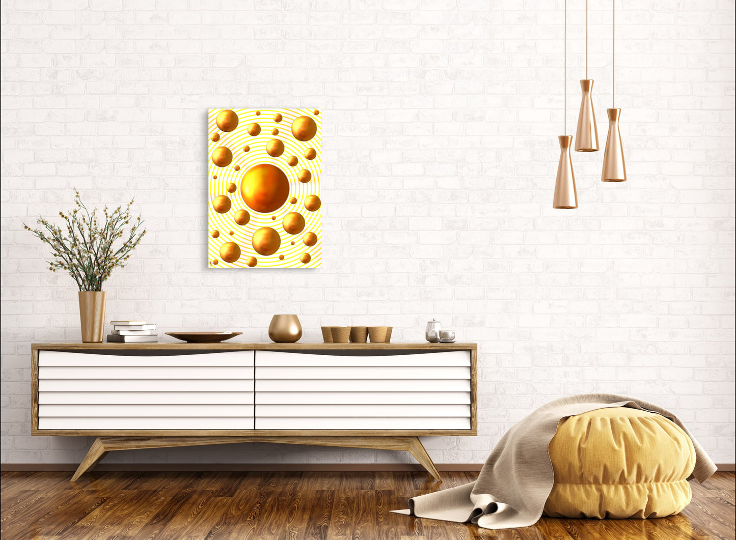 Serenity Spheres - Gold Vibrations Limited Edition Art Print In Sizes A3-A1