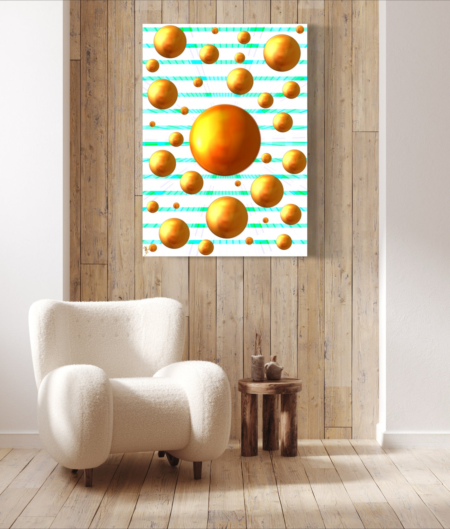 Serenity Spheres - Green Ray Limited Edition Art Print In Sizes A3-A1