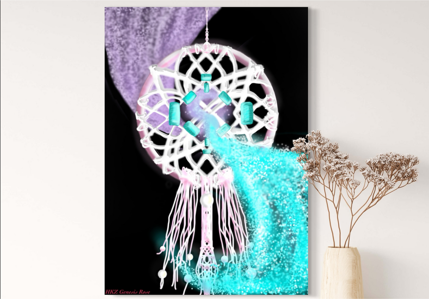 Catcher Of Dreams - Pink & White Open Collection Art Prints - A3