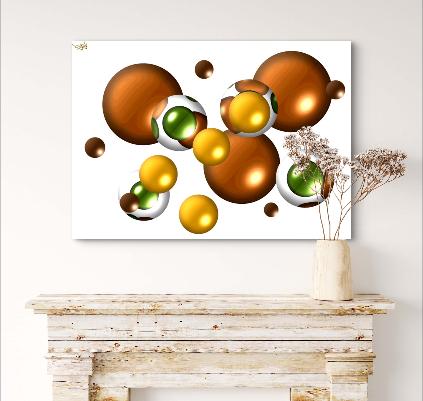 Autumnal Marbles: Woodland Tangerine & Chocolate Drop - Limited Edition Art Print In Sizes A2-A1