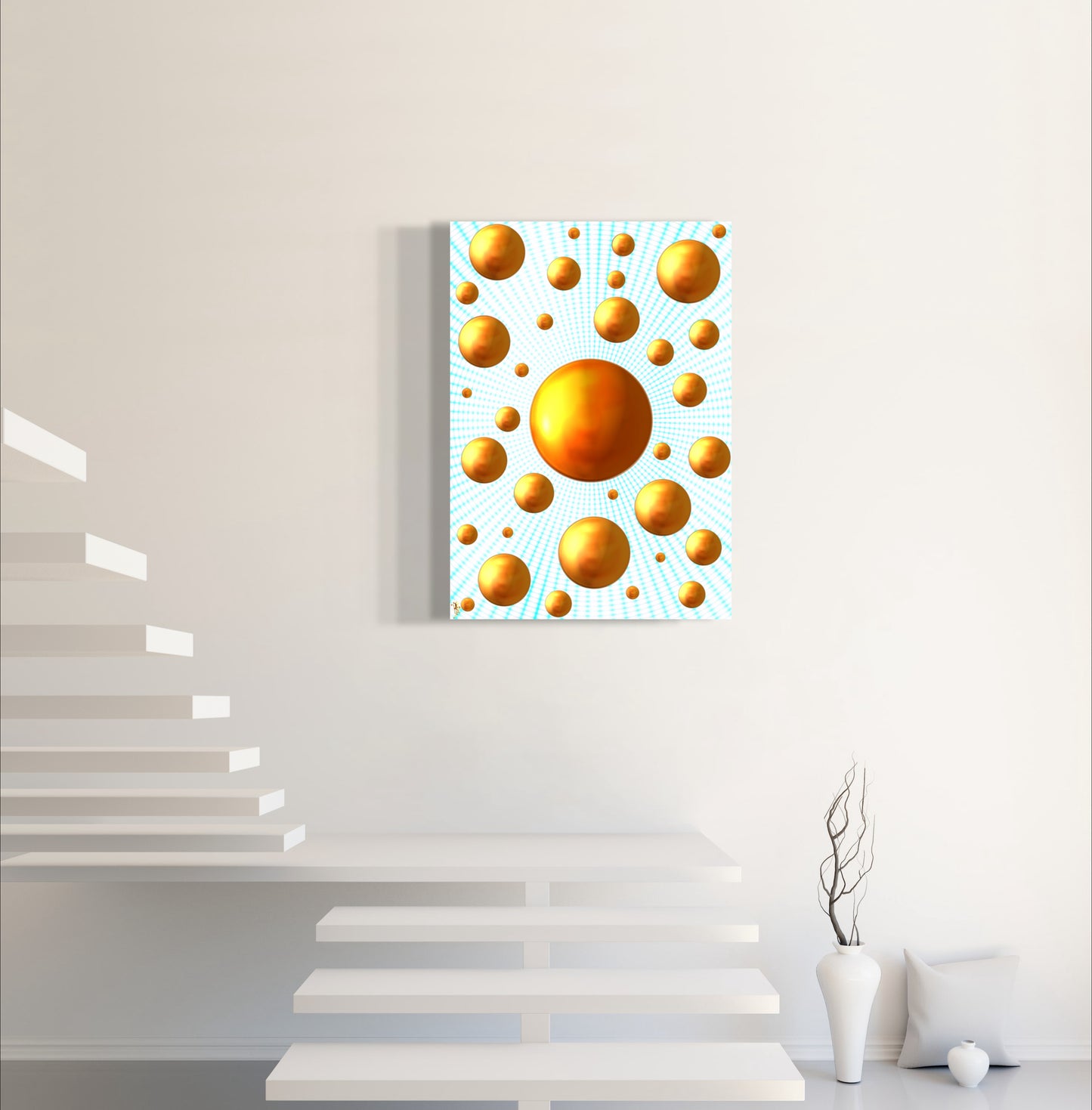 Serenity Spheres - Faint Blue Limited Edition Art Print In Sizes A3-A1