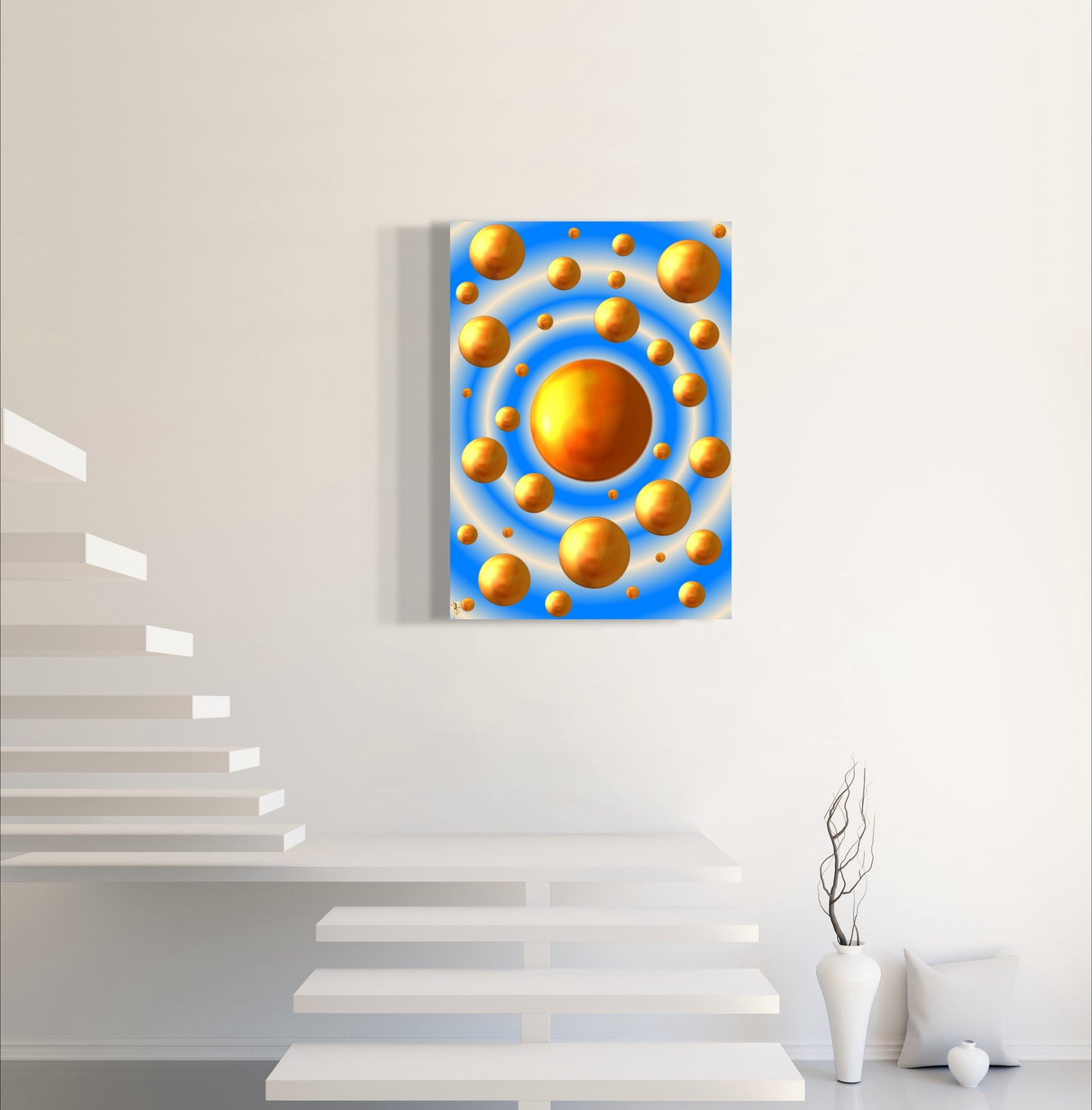 Serenity Spheres - Cloudy Blue Limited Edition Art Print In Sizes A3-A1