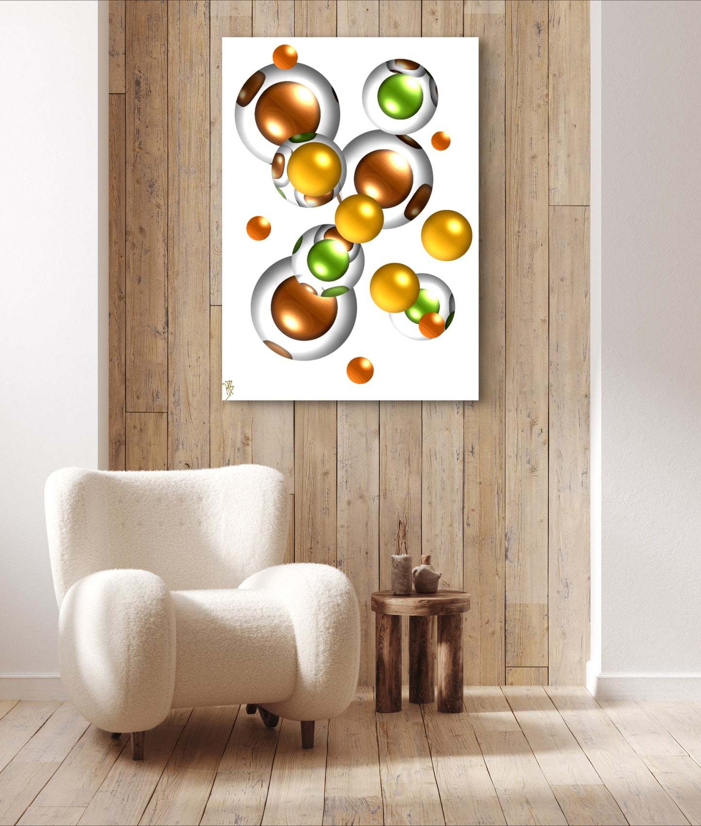Autumnal Marbles: Bronze & Orange Spot - Limited Edition Art Print In Sizes A2-A1