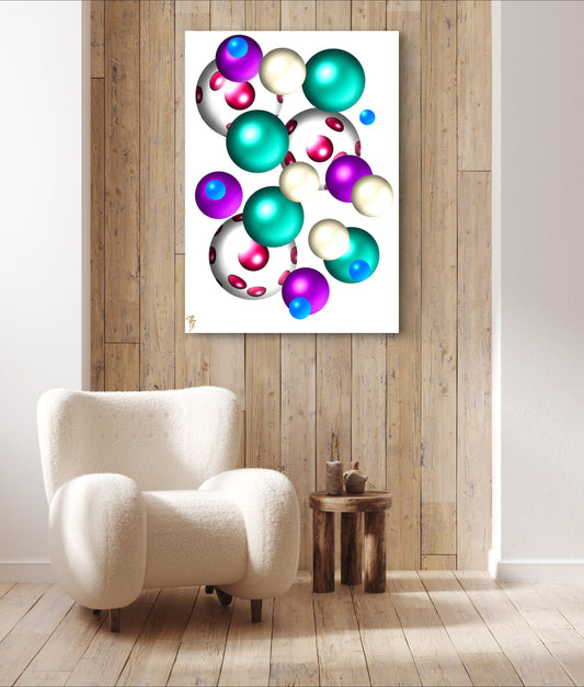 Falling Marbles: Cherry Speckle - Limited Edition Art Print In Sizes A2-A1