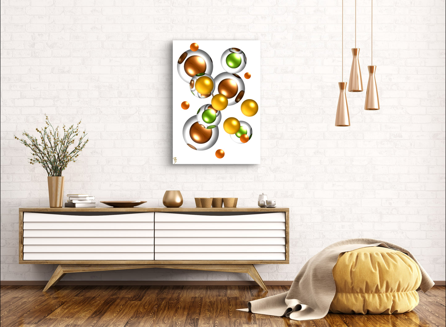 Autumnal Marbles: Bronze & Orange Spot - Limited Edition Art Print In Sizes A2-A1