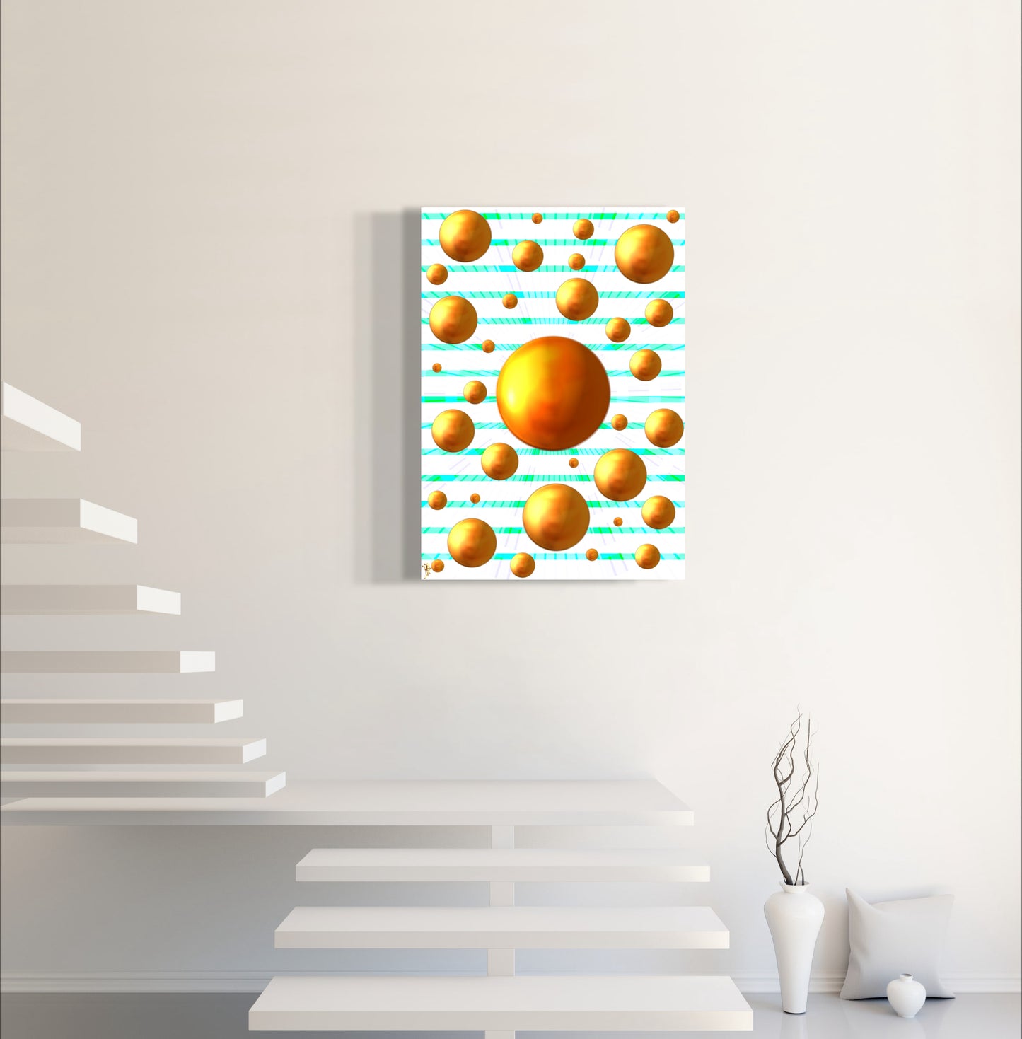 Serenity Spheres - Green Ray Limited Edition Art Print In Sizes A3-A1