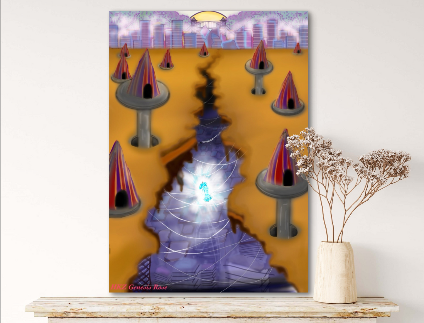 Crystal Core - White Fog & Sandstorm - Open Collection Art Prints - A3
