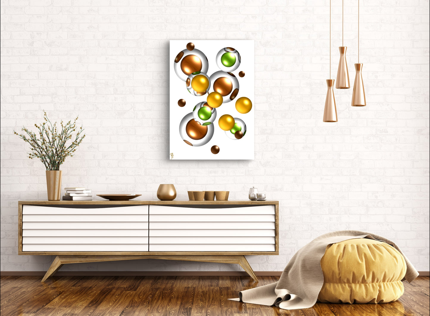 Autumnal Marbles: Bronze & Orange Spot - Limited Edition Art Print In Sizes A2-A1