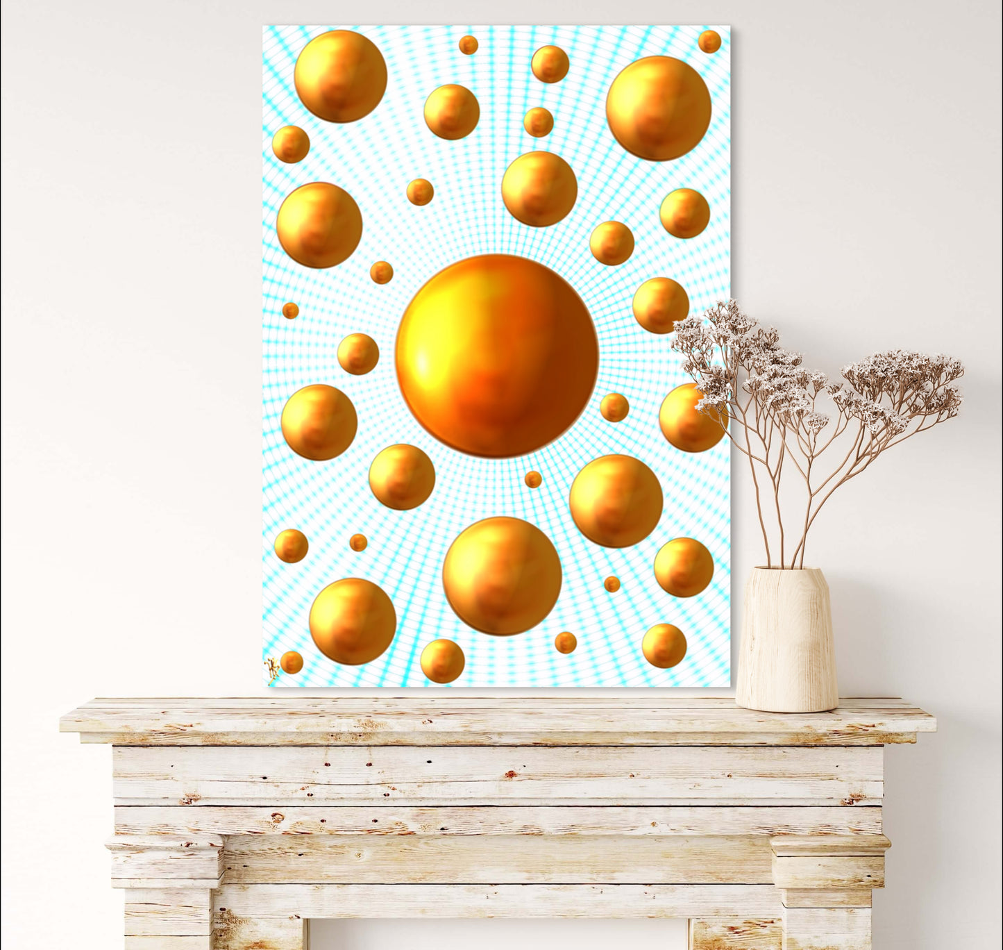 Serenity Spheres - Faint Blue Limited Edition Art Print In Sizes A3-A1