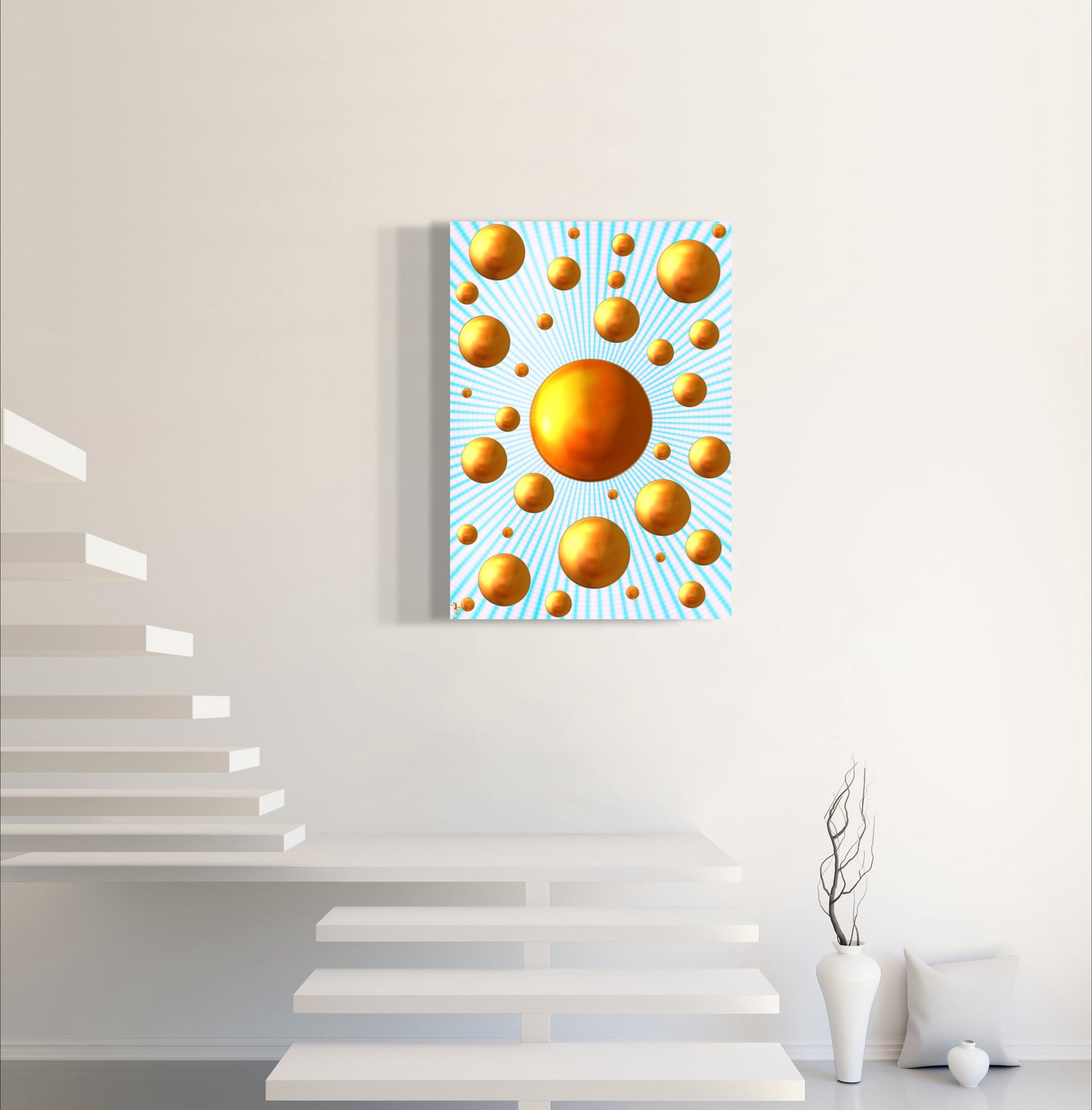 Serenity Spheres - Streaky Blue Limited Edition Art Print In Sizes A3-A1