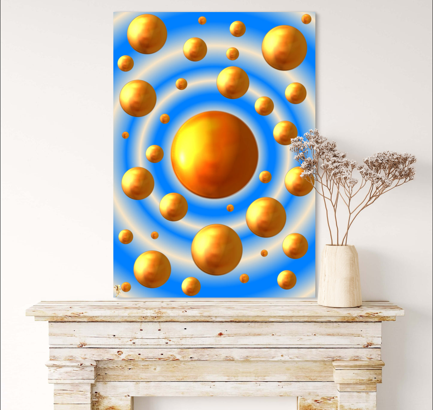 Serenity Spheres - Cloudy Blue Limited Edition Art Print In Sizes A3-A1