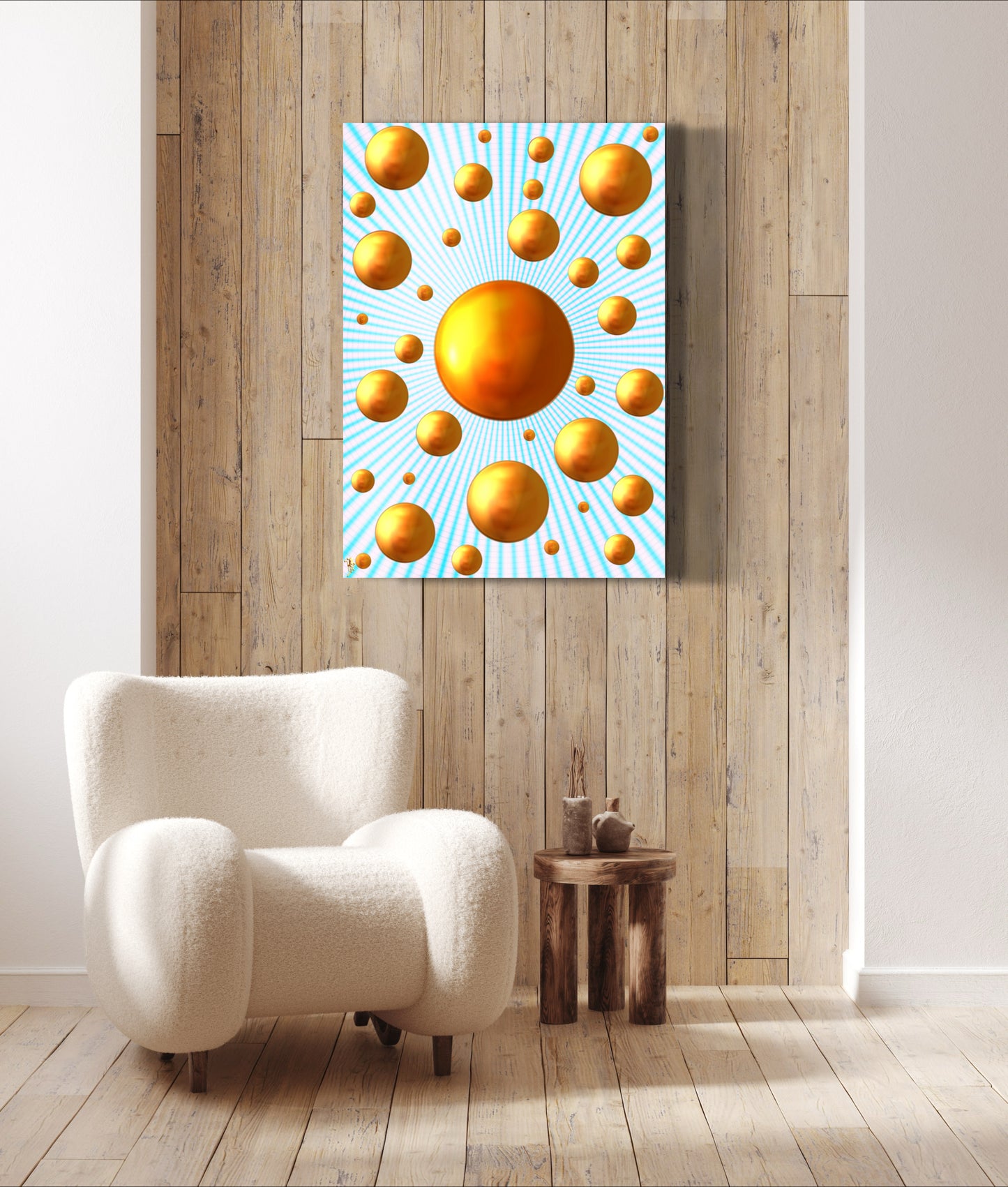 Serenity Spheres - Streaky Blue Limited Edition Art Print In Sizes A3-A1