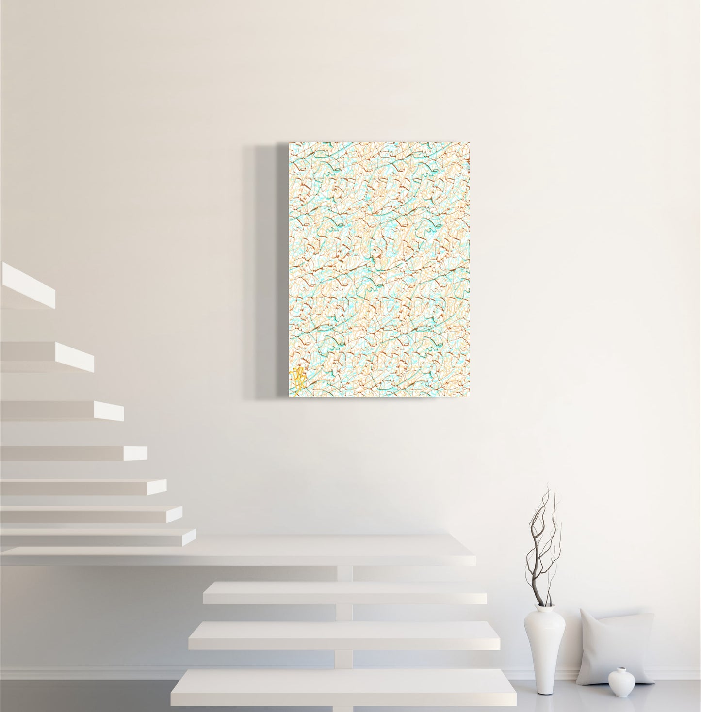 Interlocked Series: Lattice Love - Only One, Limited Edition Art A1 Stretched Cotton Canvas Print