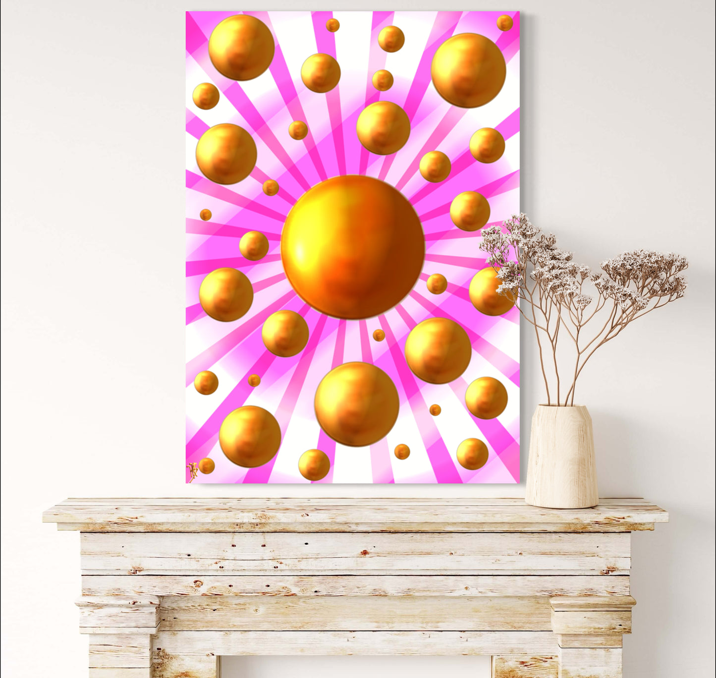 Serenity Spheres - Soft Rose Limited Edition Art Print In Sizes A3-A1