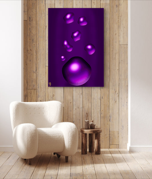 Formless: Liquid Amethyst - Only One, Limited Edition Art A1 Stretched Cotton Canvas Print