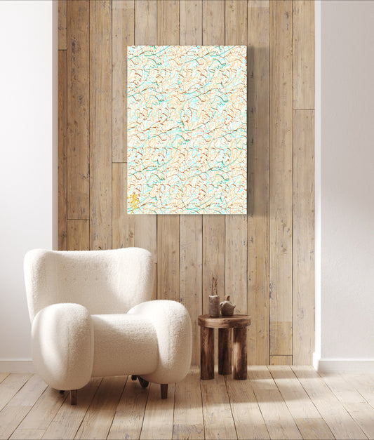 Interlocked Series: Lattice Love - Only One, Limited Edition Art A1 Stretched Cotton Canvas Print