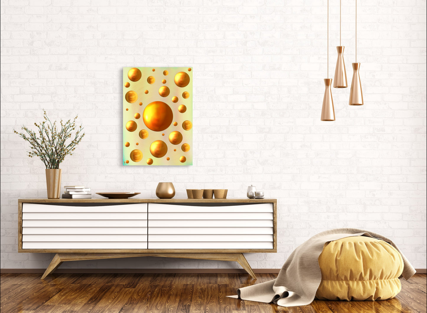 Serenity Spheres - Rose Gold Limited Edition Art Print In Sizes A3-A1