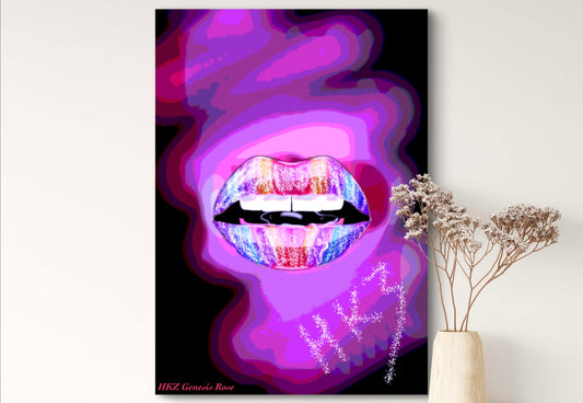 Rainbow Glitter Lips - Purple - Special Edition Collection Art Print - A3
