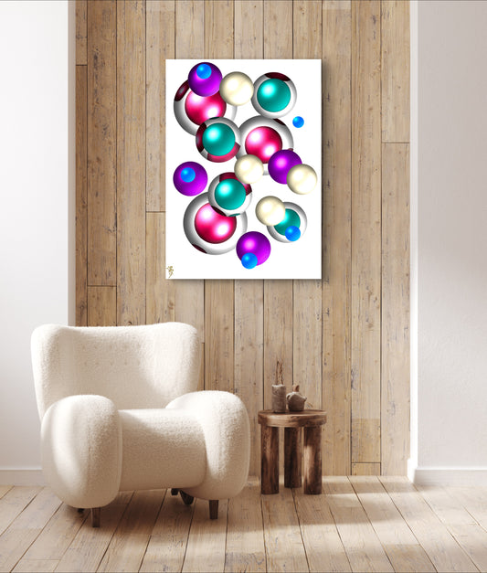 Falling Marbles - Cherry Bauble - Limited Edition Art Print In Sizes A2-A1