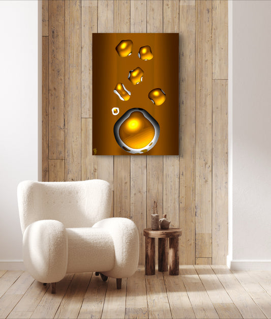 Formless: Molten Amber - Only One, Limited Edition Art A1 Stretched Cotton Canvas Print