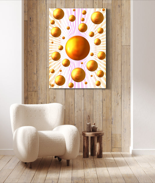 Serenity Spheres - Salmon Burst Limited Edition Art Print In Sizes A3-A1