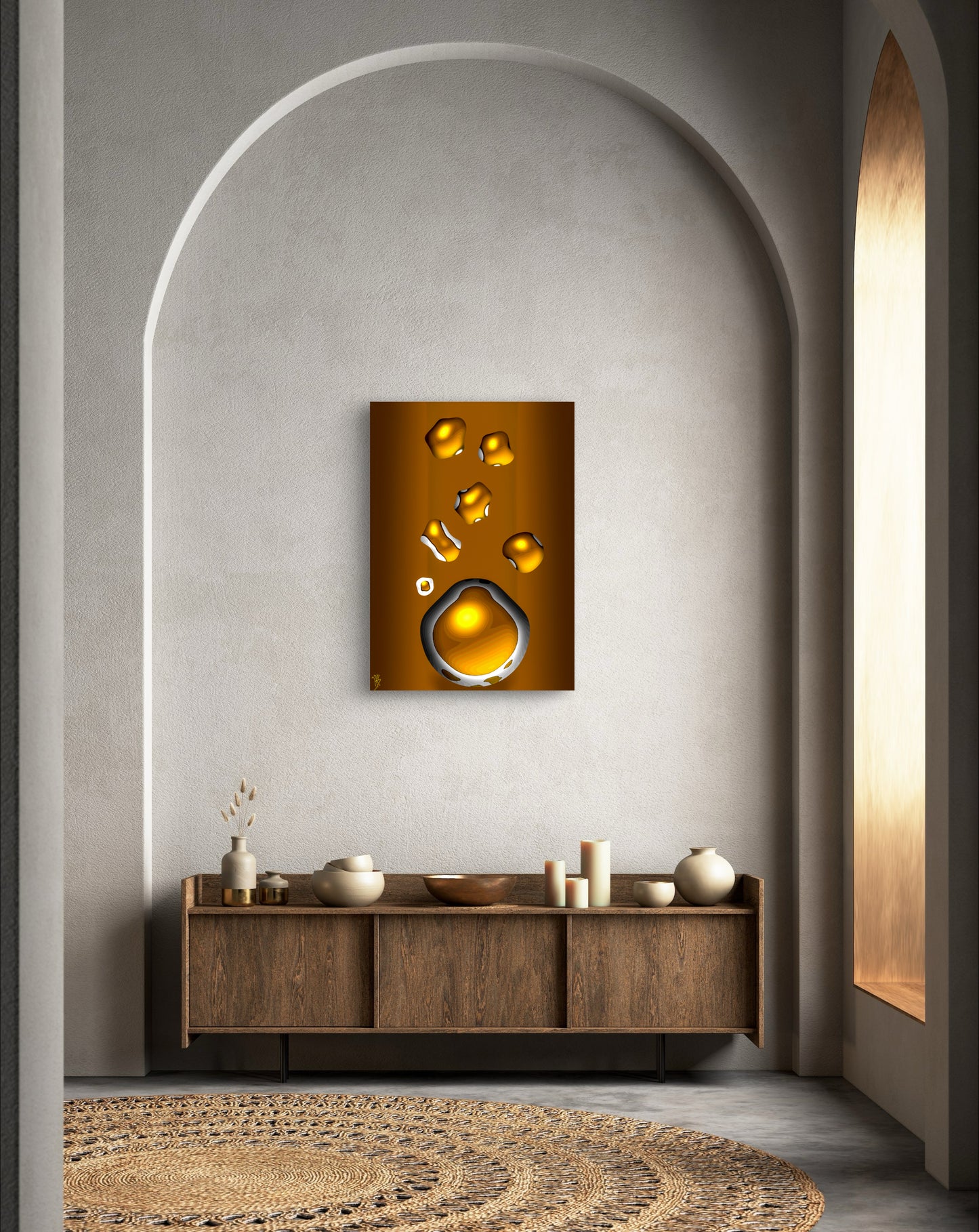 Formless: Molten Amber - Only One, Limited Edition Art A1 Stretched Cotton Canvas Print