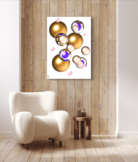 Infinite Marbles - Malt Lavender - Limited Edition Art Print In Sizes A2-A1