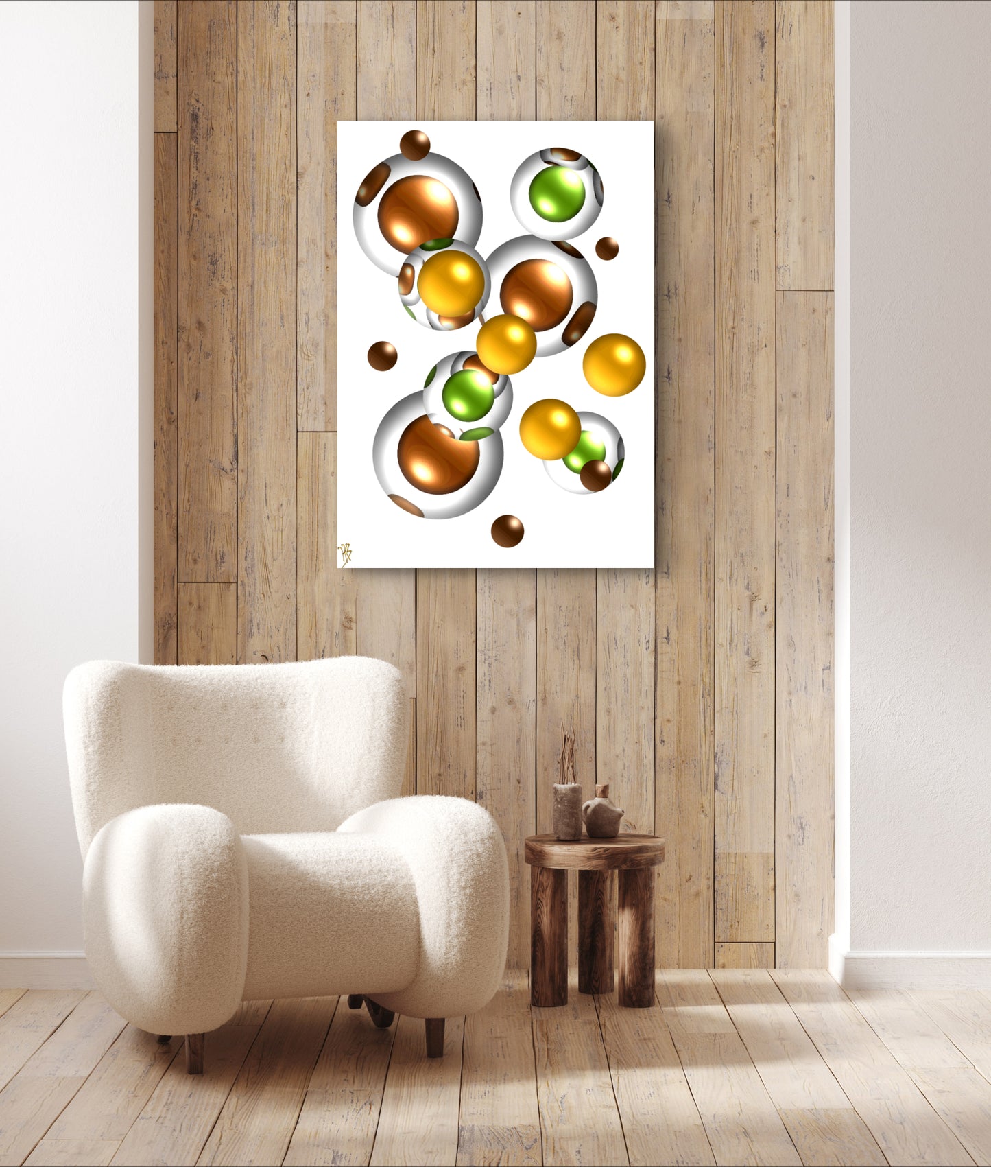 Autumnal Marbles: Bronze & Orange Spot - Limited Edition Art Print In Sizes A2-A1