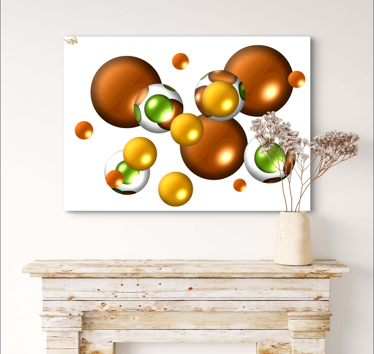 Autumnal Marbles: Woodland Tangerine & Chocolate Drop - Limited Edition Art Print In Sizes A2-A1