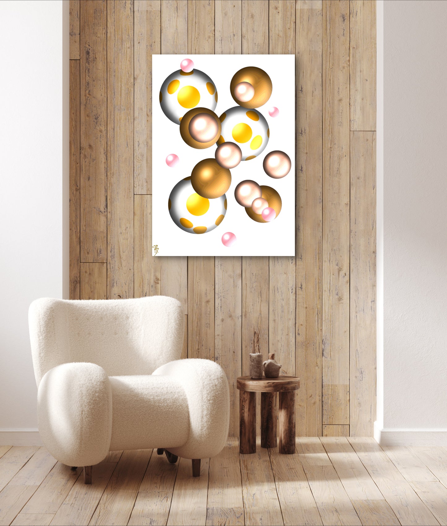 Infinite Marbles - Yellow Speckle - Limited Edition Art Print In Sizes A2-A1