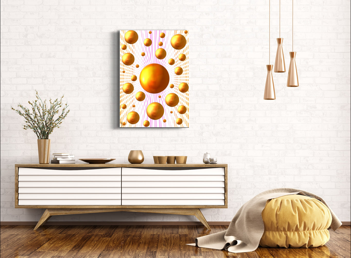 Serenity Spheres - Salmon Burst Limited Edition Art Print In Sizes A3-A1
