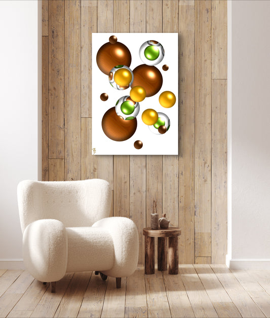 Autumnal Marbles: Orange & Wood Blossom - Limited Edition Art Print In Sizes A2-A1