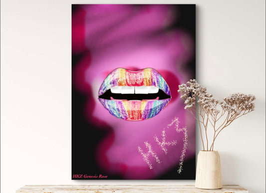 Rainbow Glitter Lips - Bold & Moist - Open Collection Art Prints - A3