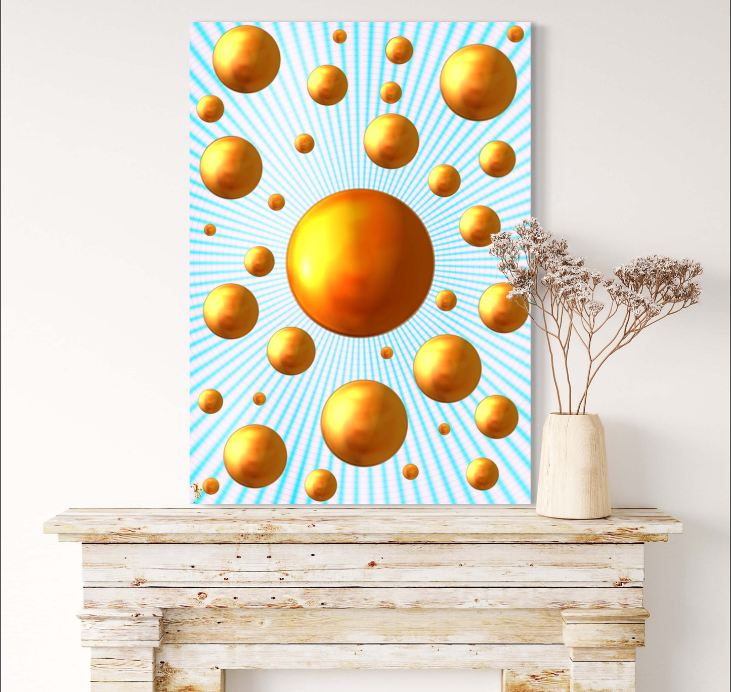 Serenity Spheres - Streaky Blue Limited Edition Art Print In Sizes A3-A1