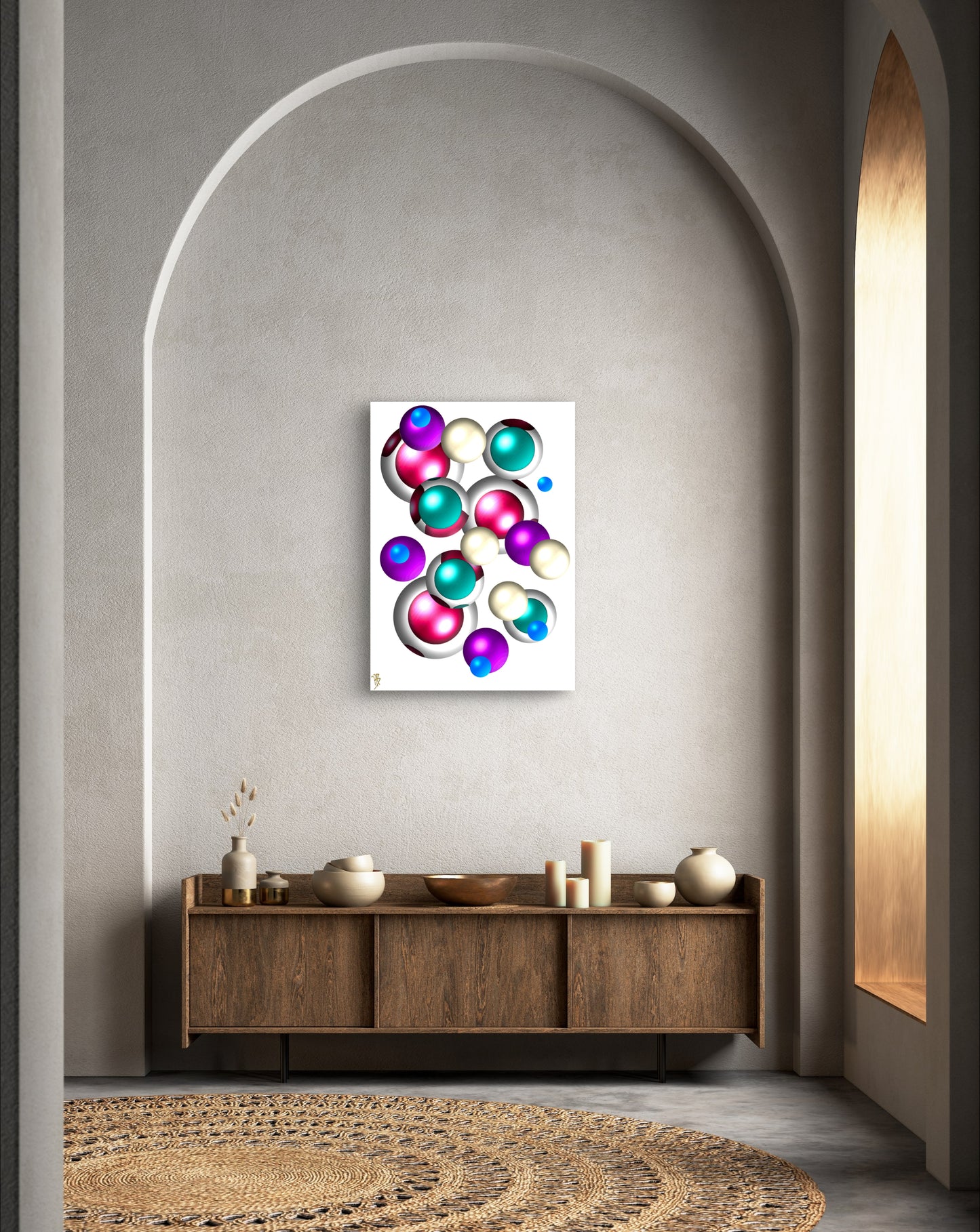 Falling Marbles - Cherry Bauble - Limited Edition Art Print In Sizes A2-A1