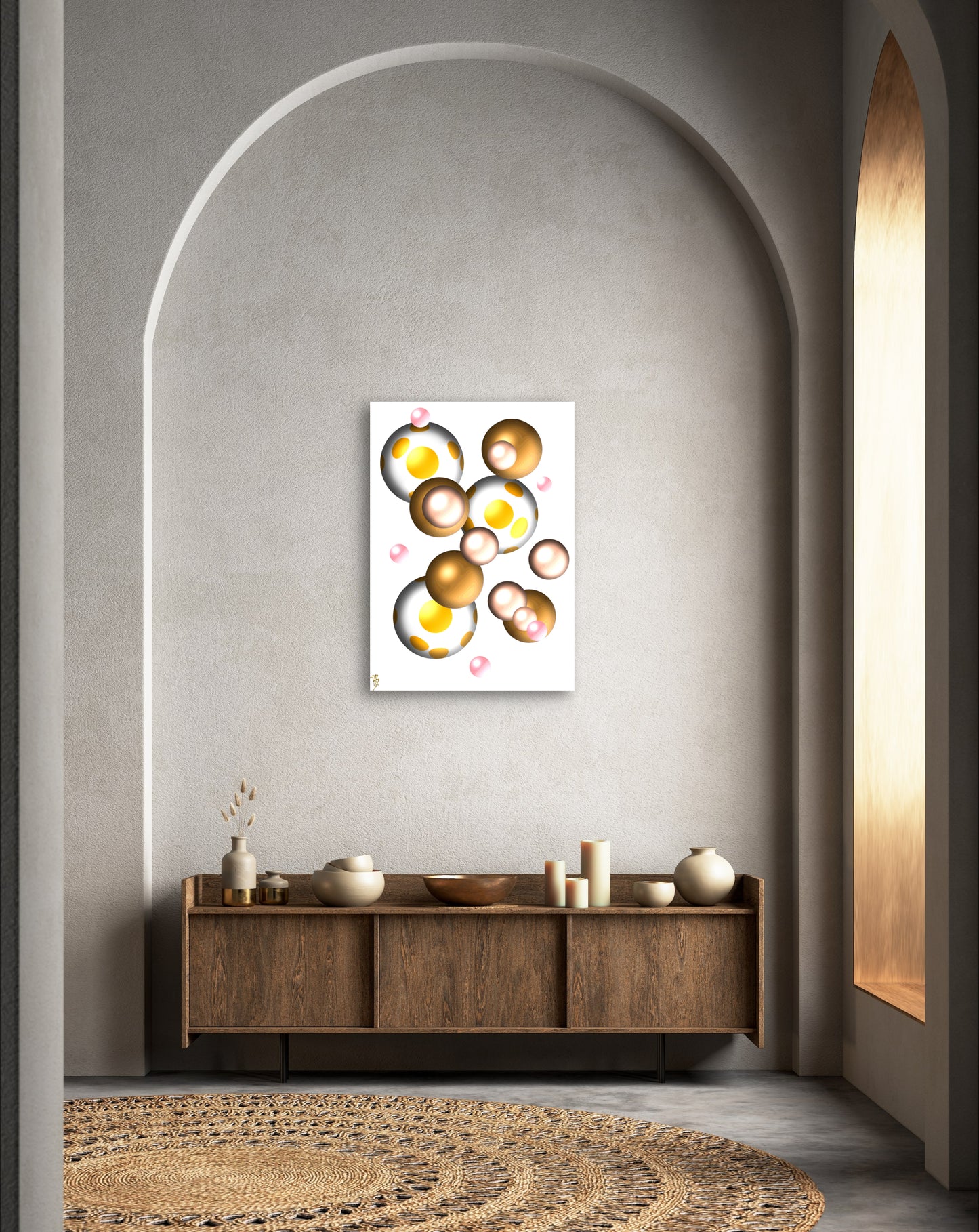 Infinite Marbles - Yellow Speckle - Limited Edition Art Print In Sizes A2-A1