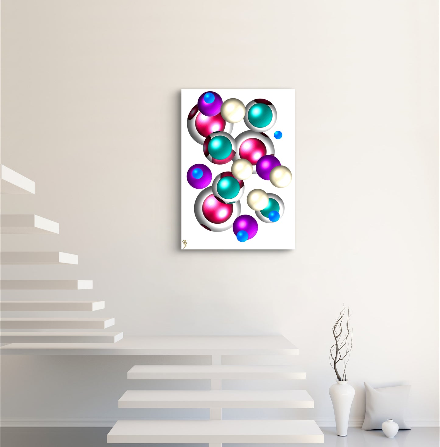 Falling Marbles - Cherry Bauble - Limited Edition Art Print In Sizes A2-A1
