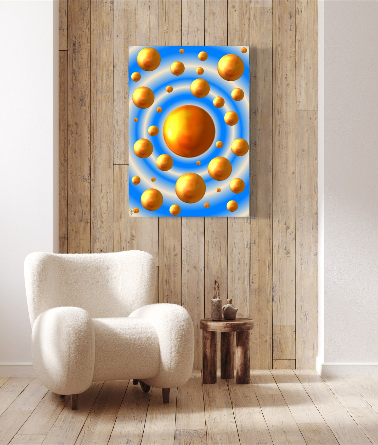 Serenity Spheres - Cloudy Blue Limited Edition Art Print In Sizes A3-A1