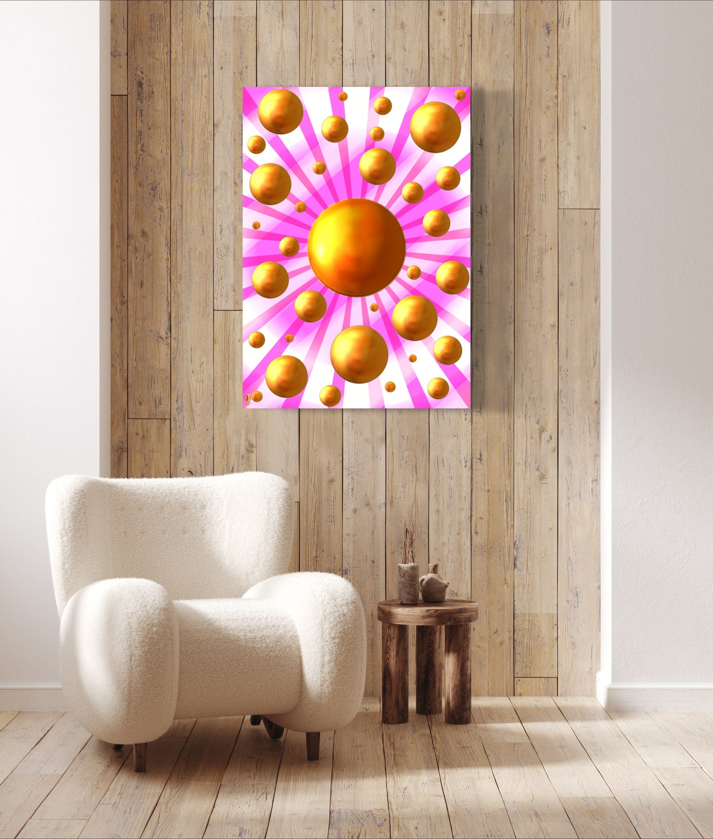 Serenity Spheres - Soft Rose Limited Edition Art Print In Sizes A3-A1