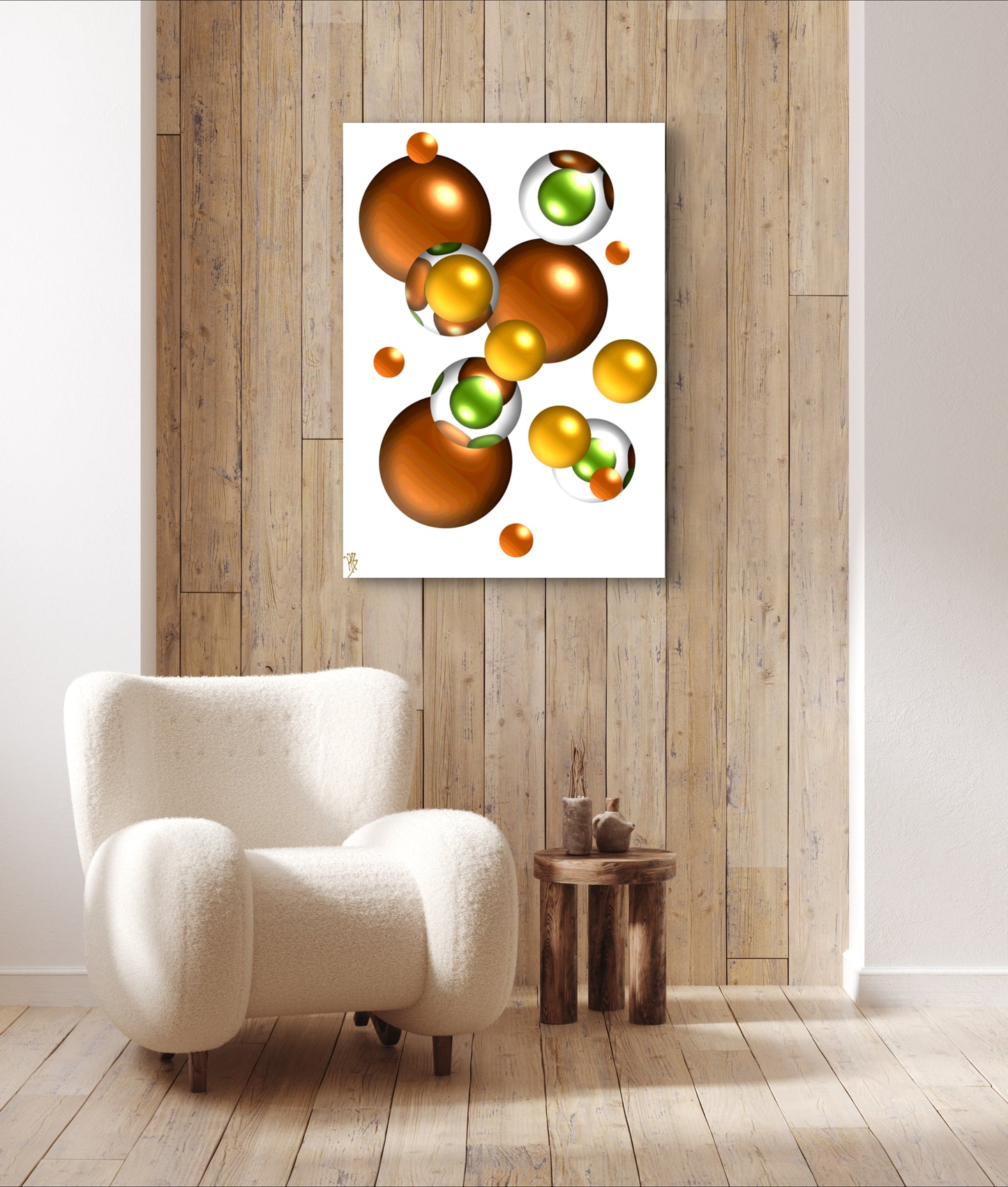 Autumnal Marbles: Woodland Tangerine & Chocolate Drop - Limited Edition Art Print In Sizes A2-A1