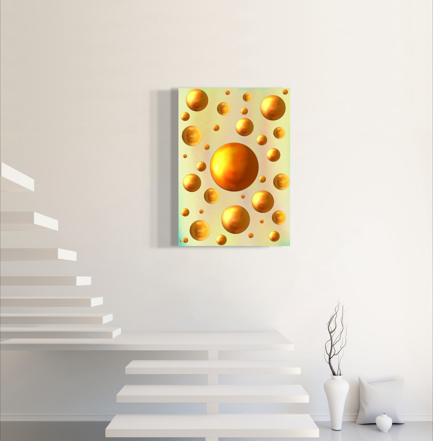 Serenity Spheres - Rose Gold Limited Edition Art Print In Sizes A3-A1