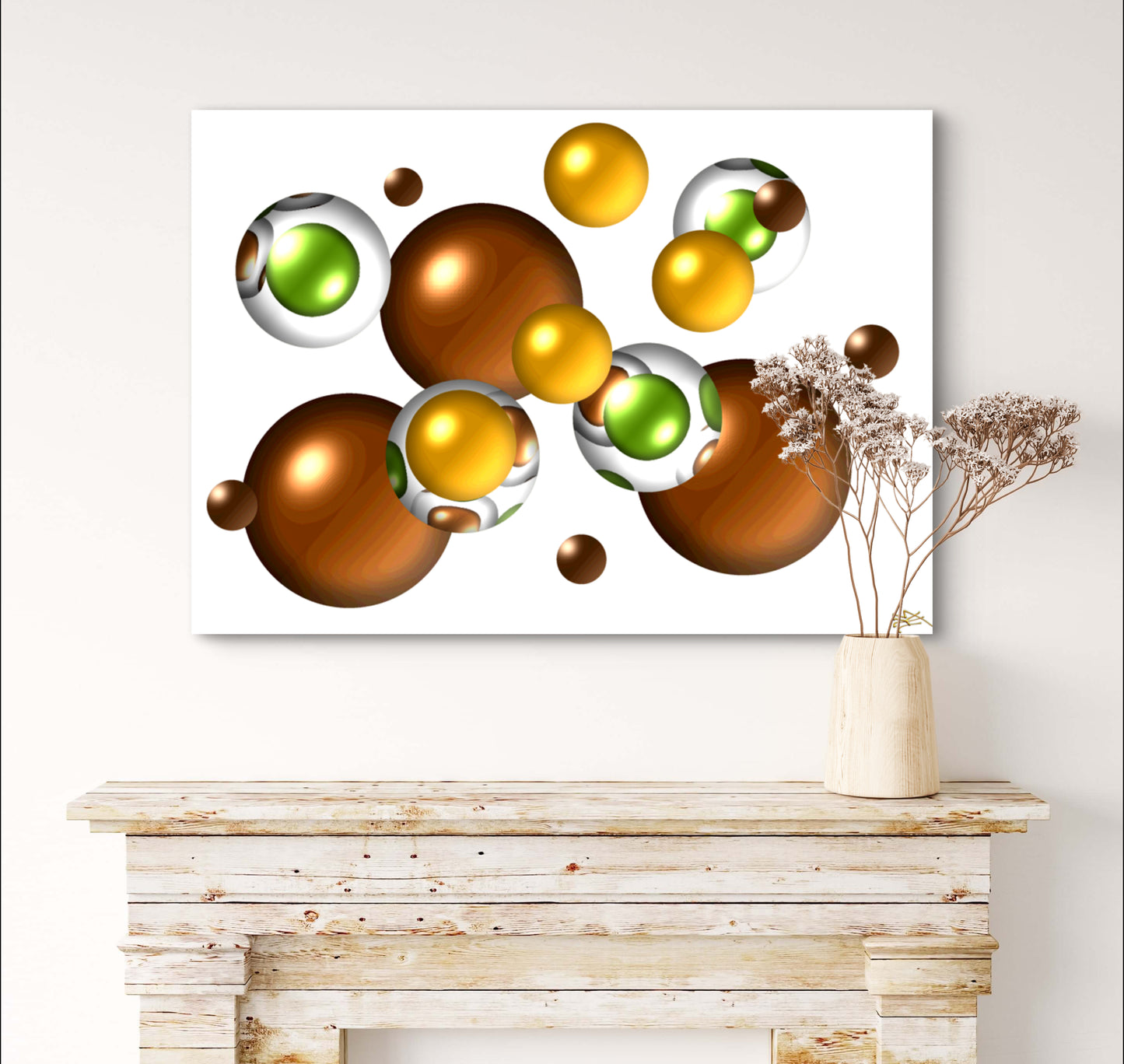 Autumnal Marbles: Orange & Wood Blossom - Limited Edition Art Print In Sizes A2-A1