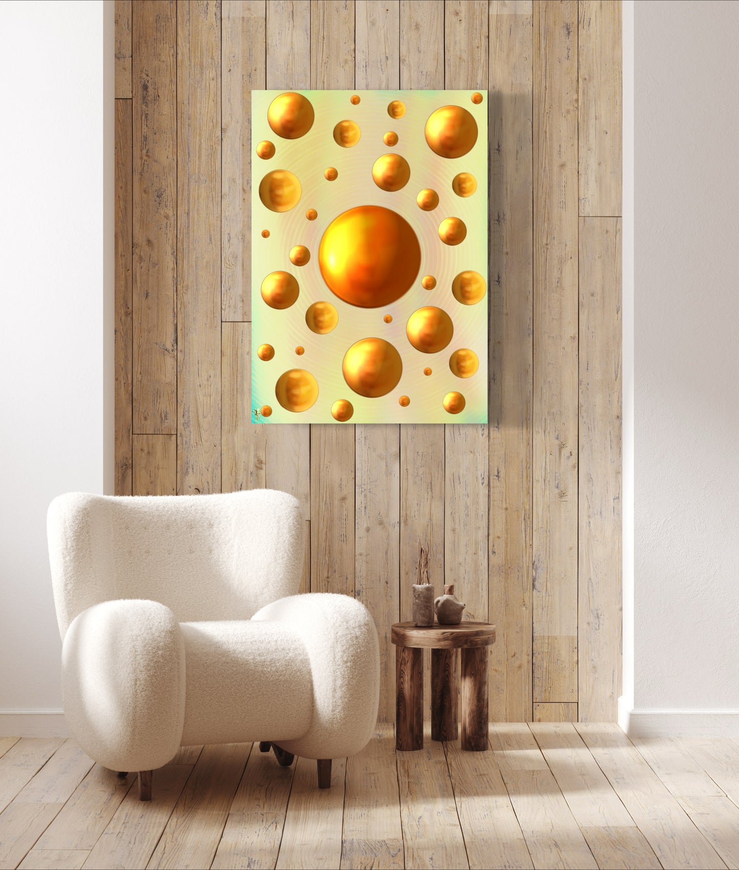 Serenity Spheres - Rose Gold Limited Edition Art Print In Sizes A3-A1